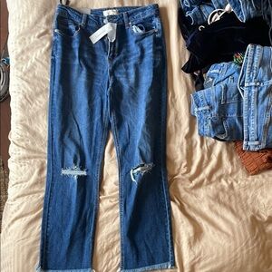 Women's Blue Distressed Jeans